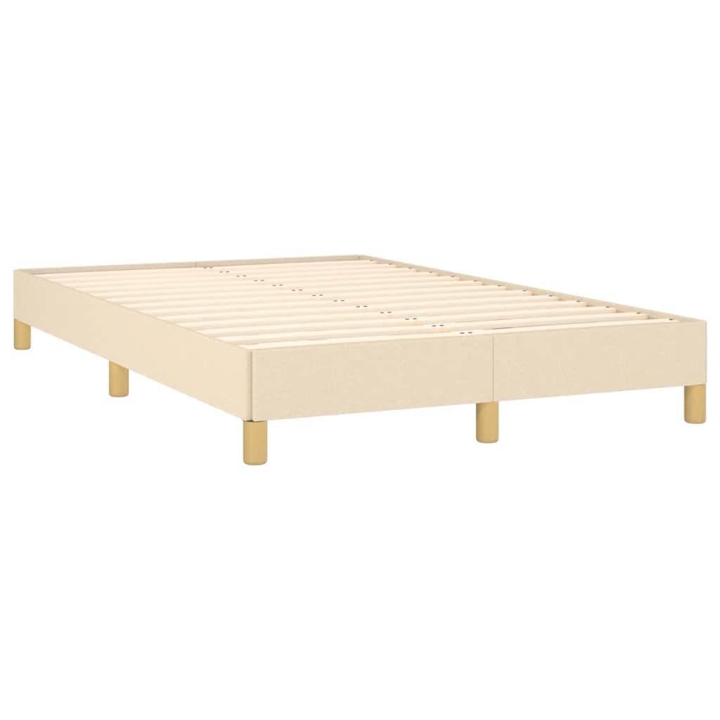 Sommier à lattes de lit matelas et LED crème 120x190 cm tissu - XIOS