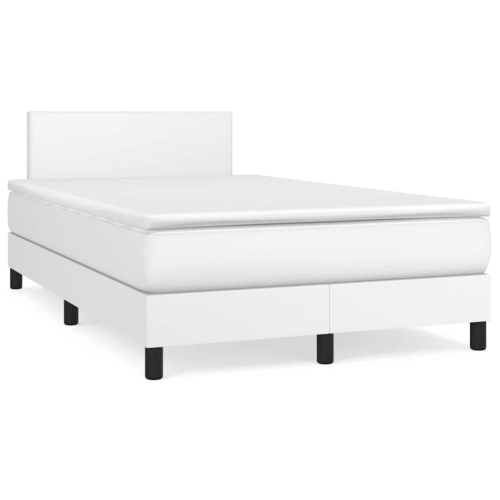Sommier à lattes de lit matelas LED blanc 120x190 cm similicuir - XIOS