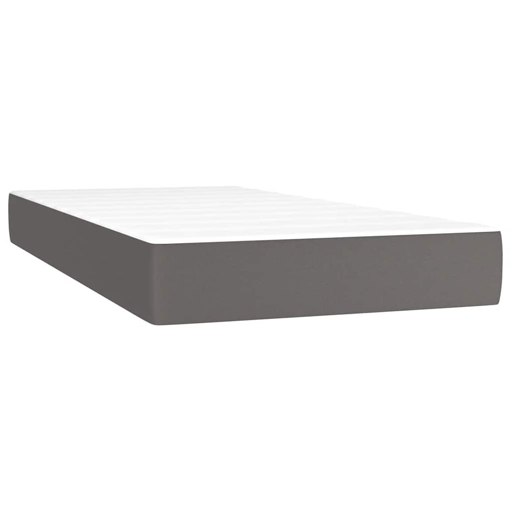 Sommier à lattes de lit matelas LED gris 120x190 cm similicuir - XIOS
