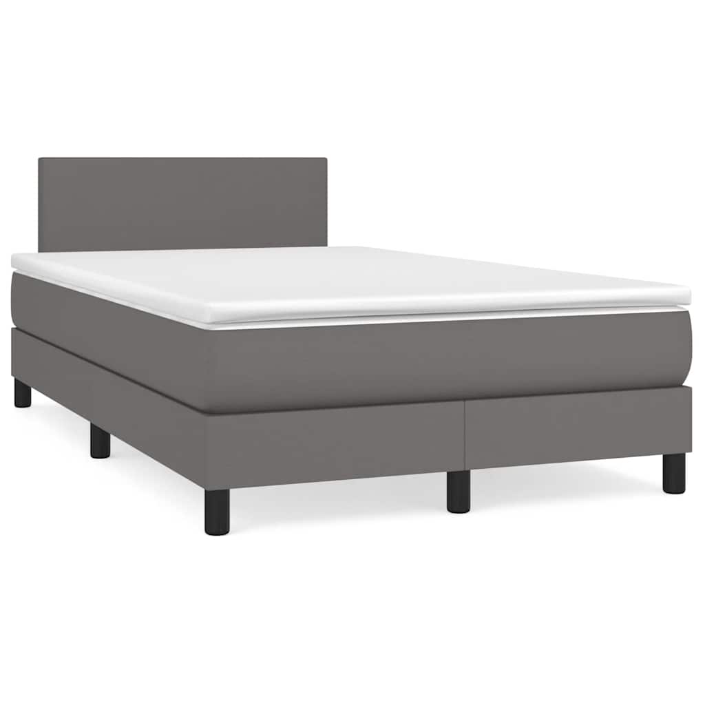 Sommier à lattes de lit matelas LED gris 120x190 cm similicuir - XIOS