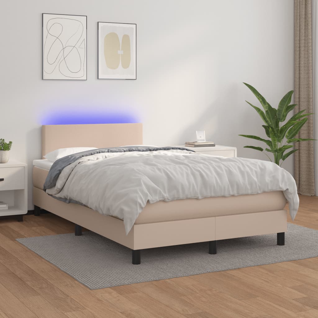 Sommier à lattes de lit avec matelas LED cappuccino 120x190 cm - XIOS