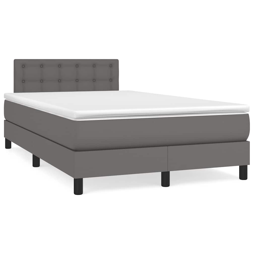 Sommier à lattes de lit matelas LED gris 120x190 cm similicuir - XIOS