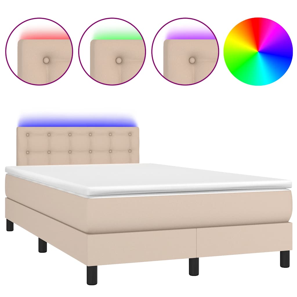 Sommier à lattes de lit avec matelas LED cappuccino 120x190 cm - XIOS
