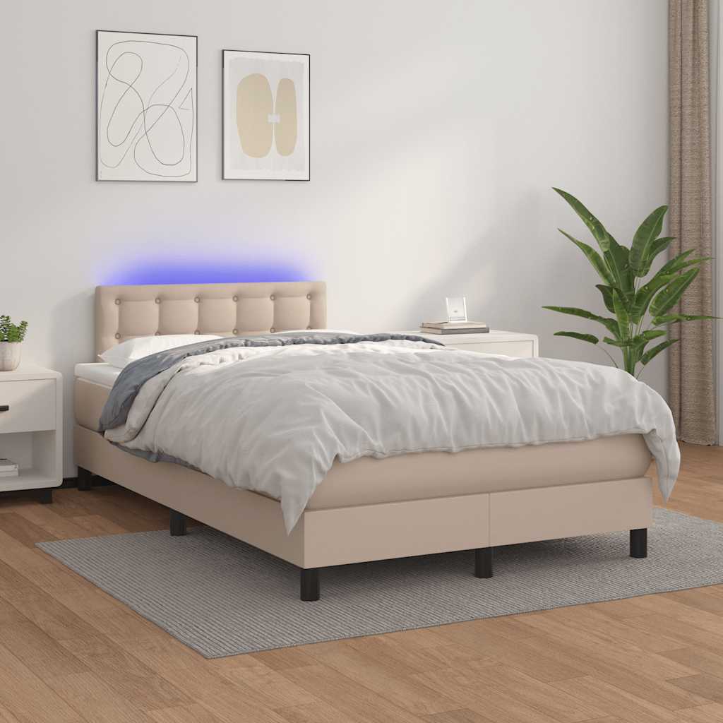 Sommier à lattes de lit avec matelas LED cappuccino 120x190 cm - XIOS
