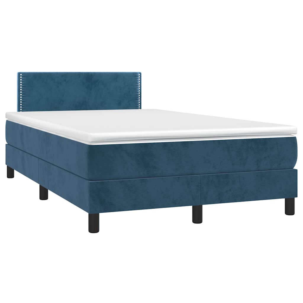 Sommier à lattes de lit avec matelas LED bleu foncé 120x190 cm - XIOS