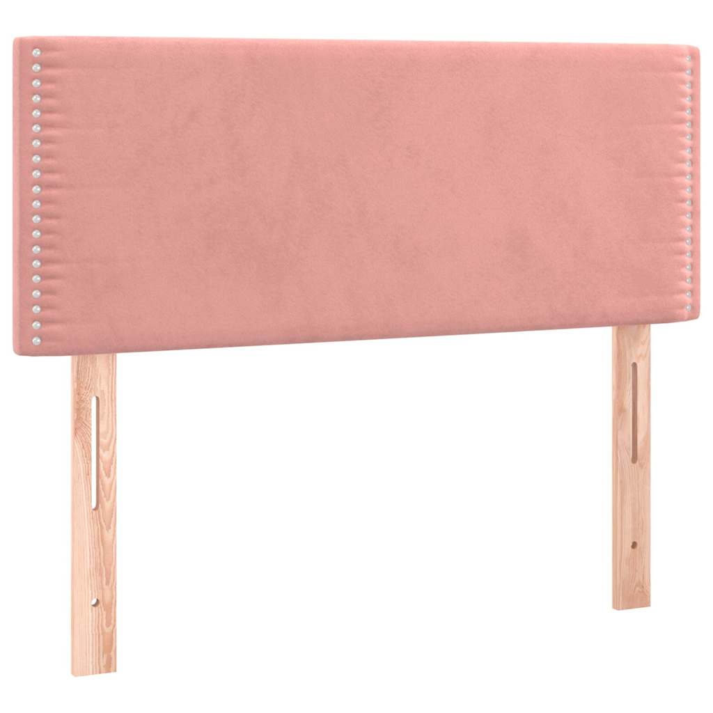 Sommier à lattes de lit et matelas LED rose 120x190 cm velours - XIOS
