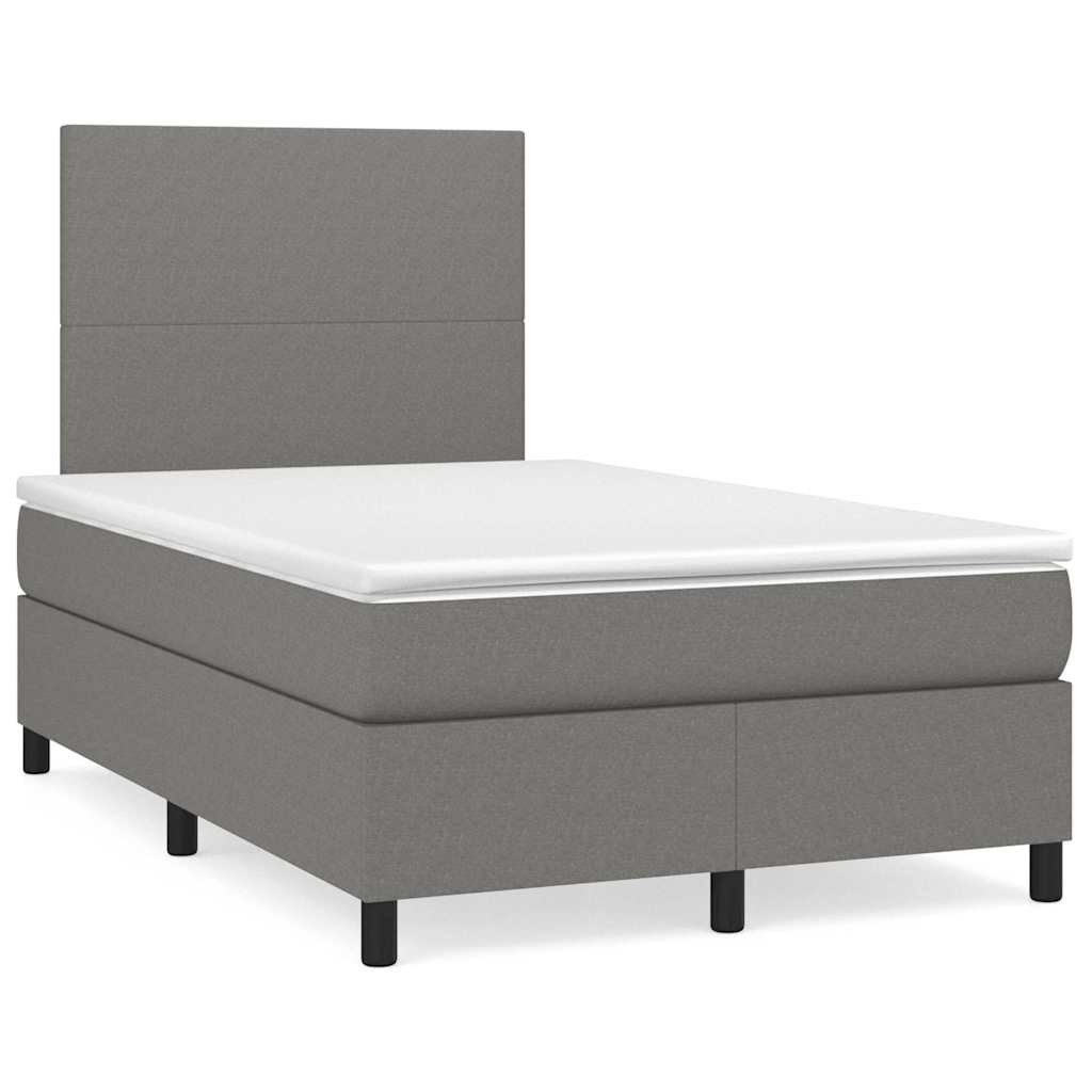 Sommier à lattes de lit matelas LED gris foncé 120x190 cm tissu - XIOS