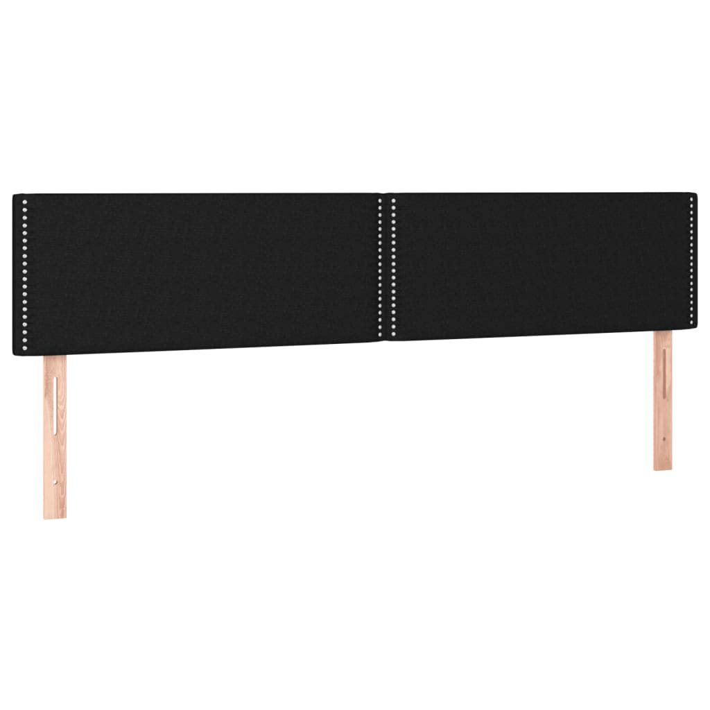 Sommier à lattes de lit matelas et LED noir 120x190 cm tissu - XIOS