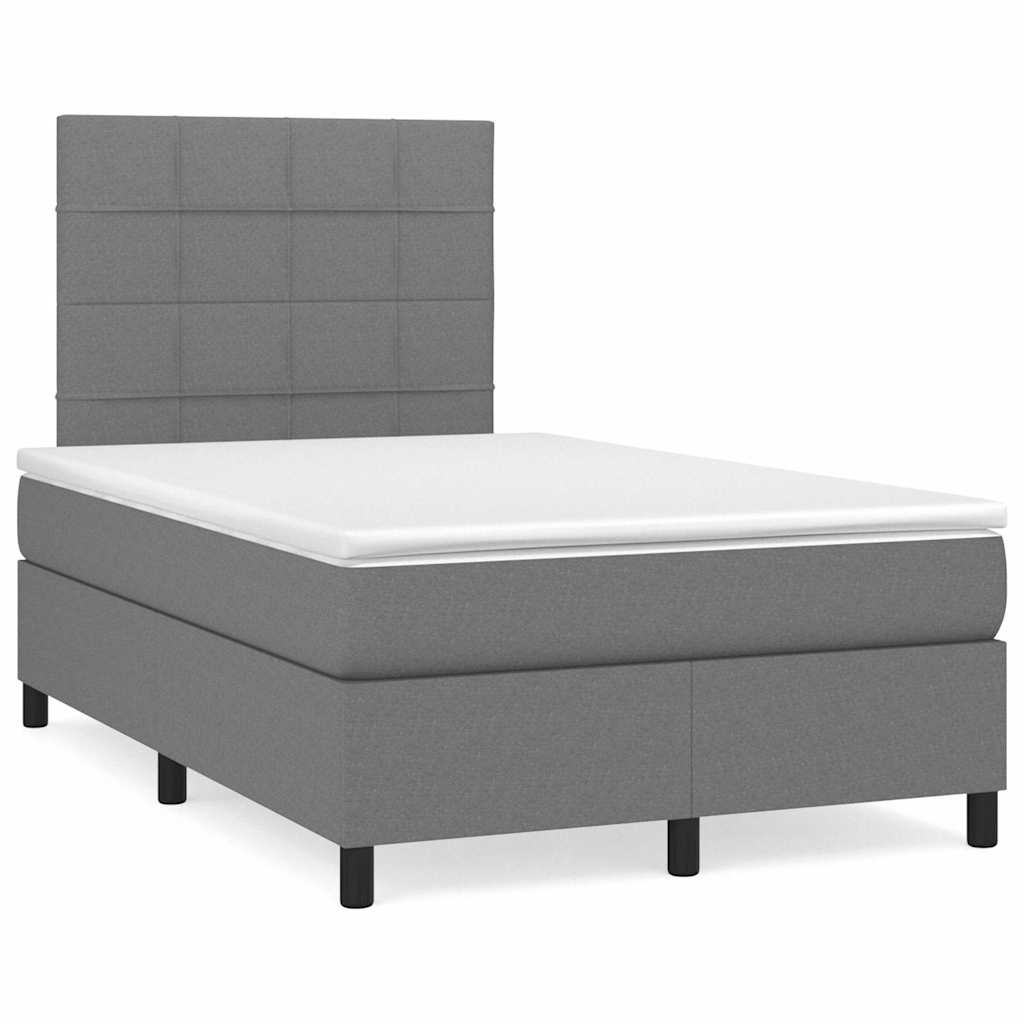 Sommier à lattes de lit matelas LED gris foncé 120x190 cm tissu - XIOS