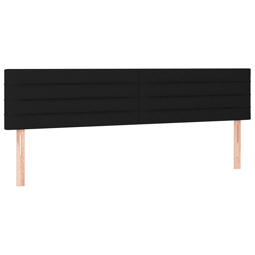 Sommier à lattes de lit matelas et LED noir 120x190 cm tissu - XIOS