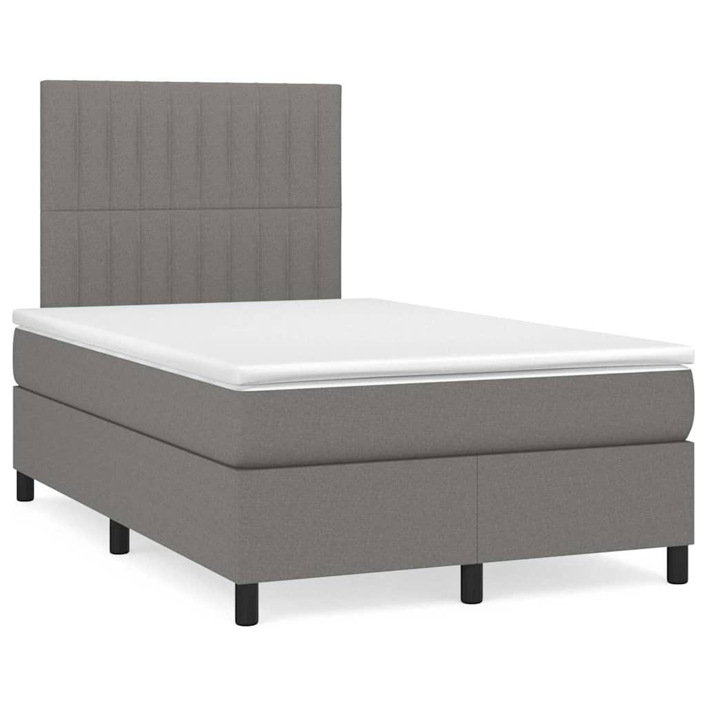 Sommier à lattes de lit matelas LED gris foncé 120x190 cm tissu - XIOS