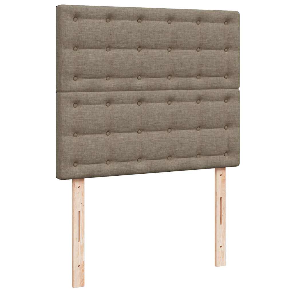 Sommier à lattes de lit matelas et LED taupe 120x190 cm tissu - XIOS
