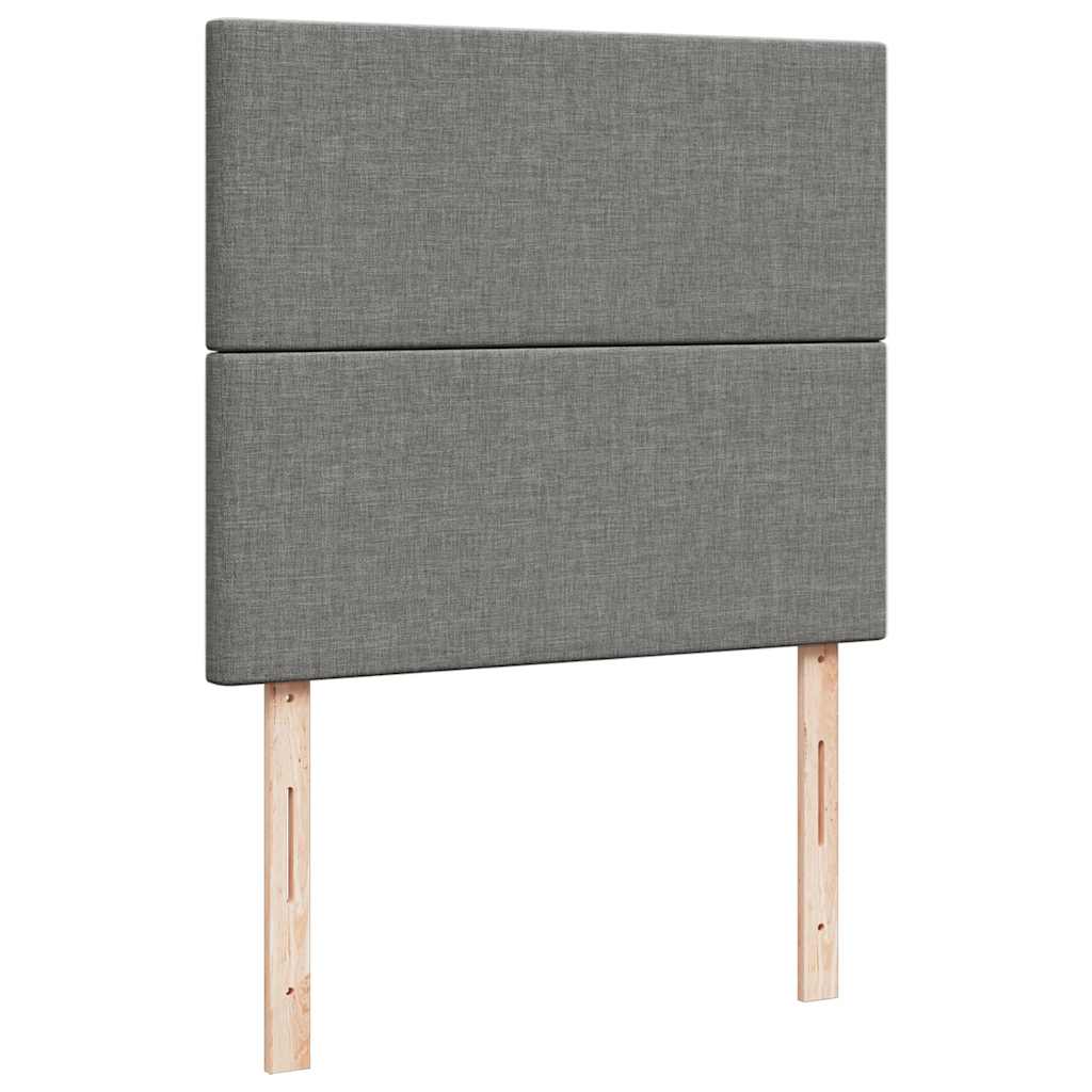 Sommier à lattes de lit matelas LED gris foncé 120x190 cm tissu - XIOS