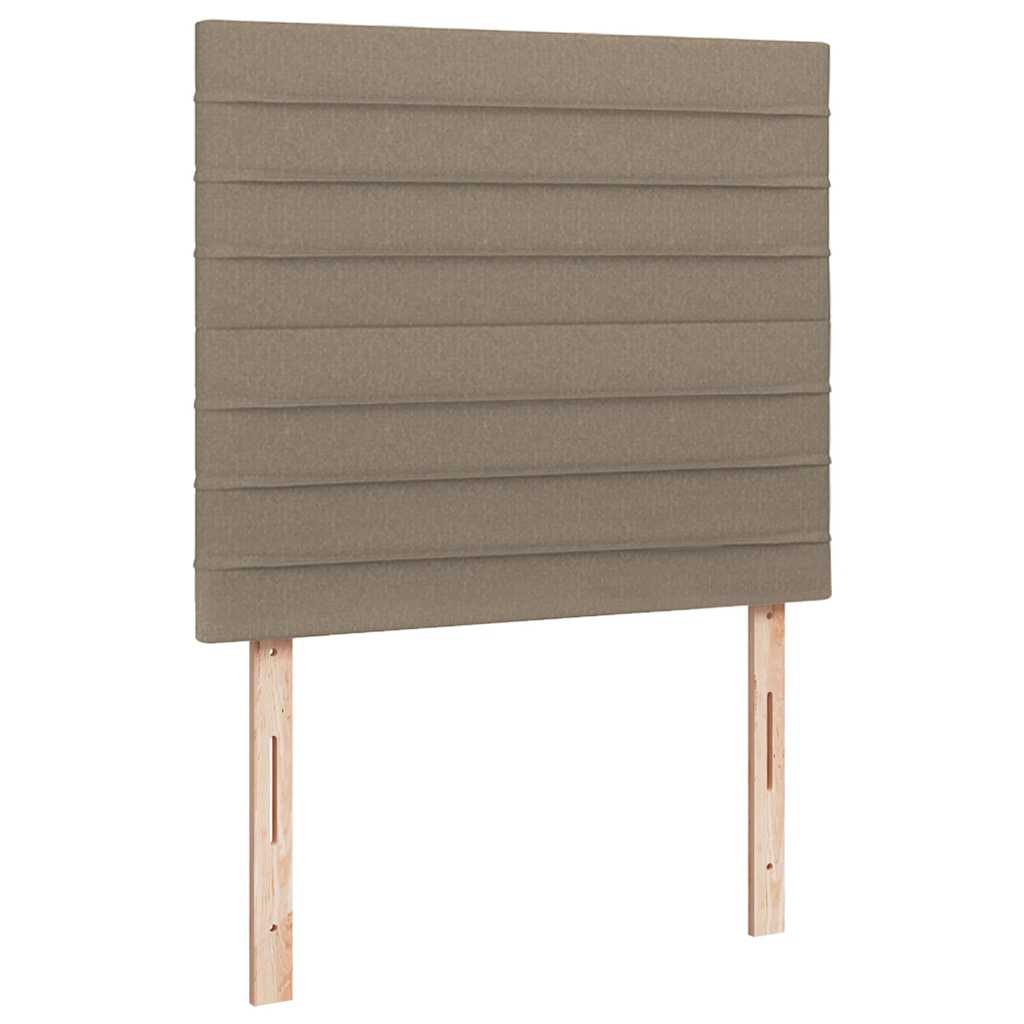 Sommier à lattes de lit matelas et LED taupe 120x190 cm tissu - XIOS