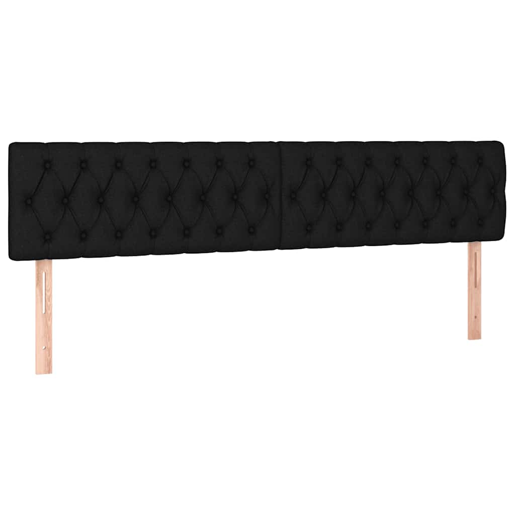 Sommier à lattes de lit matelas et LED noir 120x190 cm tissu - XIOS