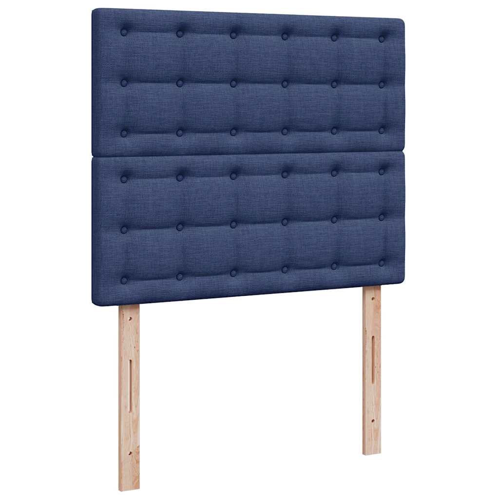 Sommier à lattes de lit matelas et LED bleu 120x190 cm tissu - XIOS