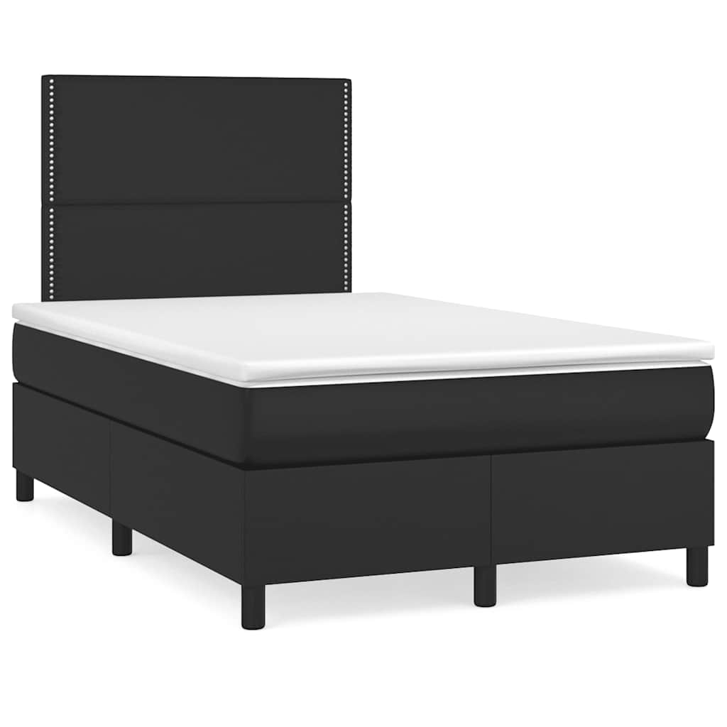 Sommier à lattes de lit matelas LED noir 120x190 cm similicuir - XIOS