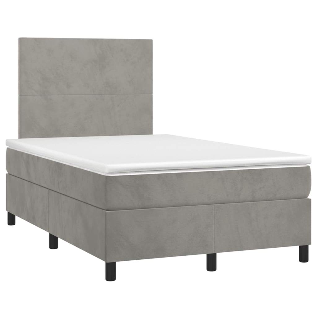 Sommier à lattes de lit avec matelas LED gris clair 120x190 cm - XIOS