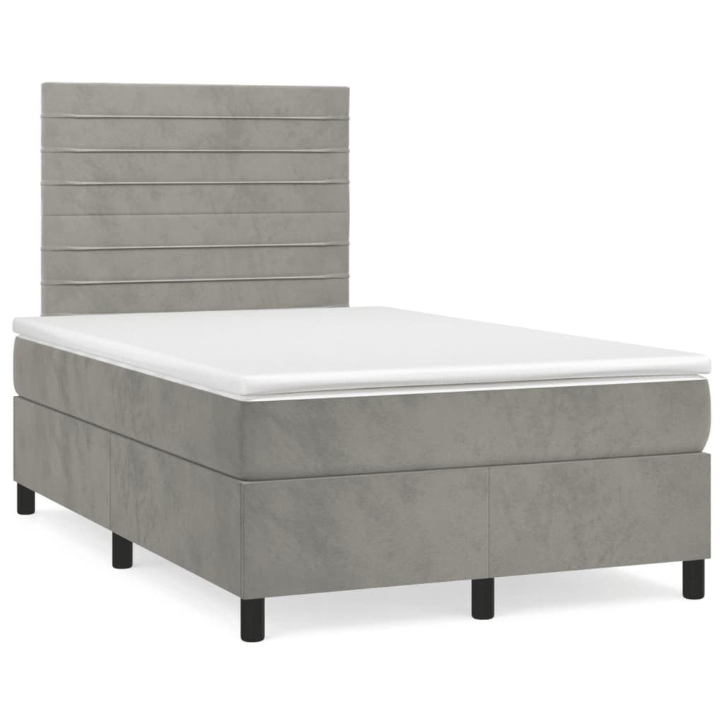 Sommier à lattes de lit avec matelas LED gris clair 120x190 cm - XIOS