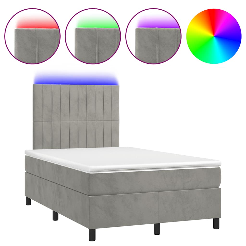 Sommier à lattes de lit avec matelas LED gris clair 120x190 cm - XIOS