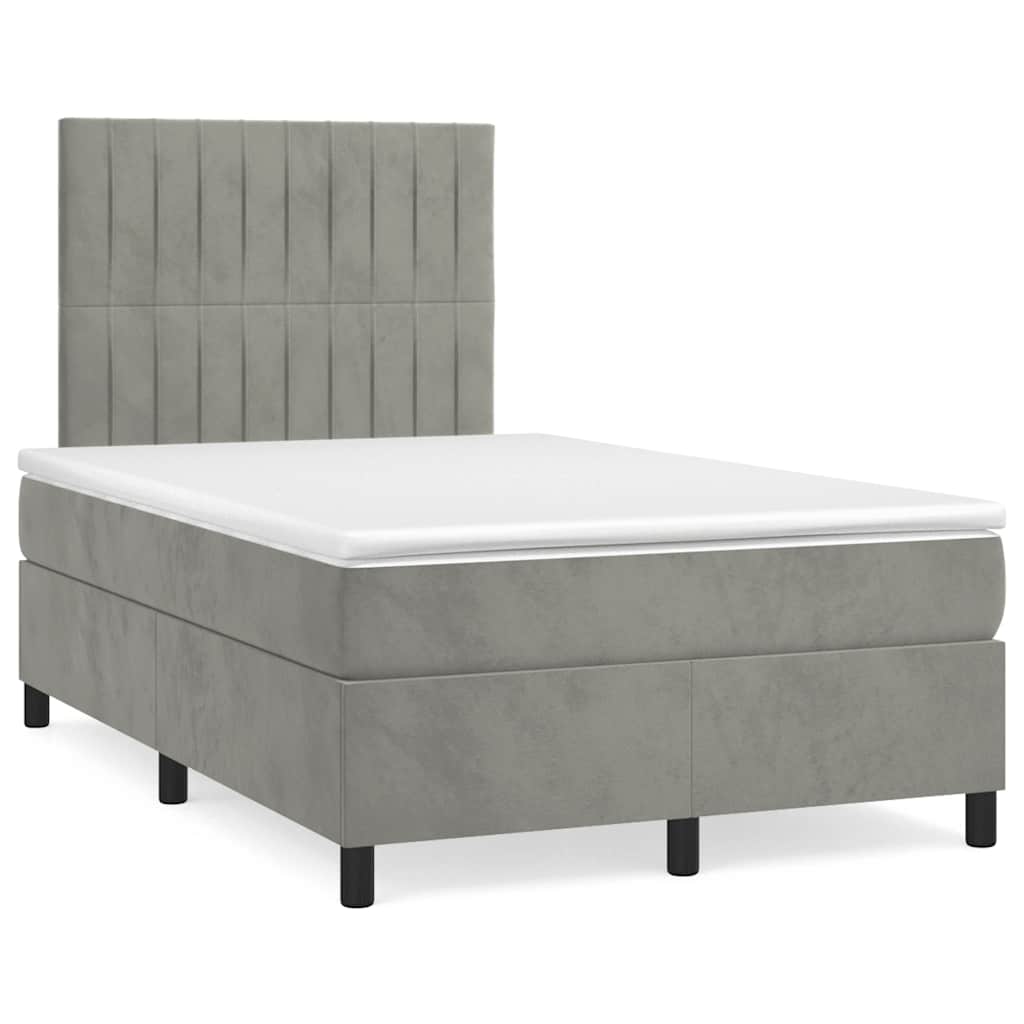 Sommier à lattes de lit avec matelas LED gris clair 120x190 cm - XIOS