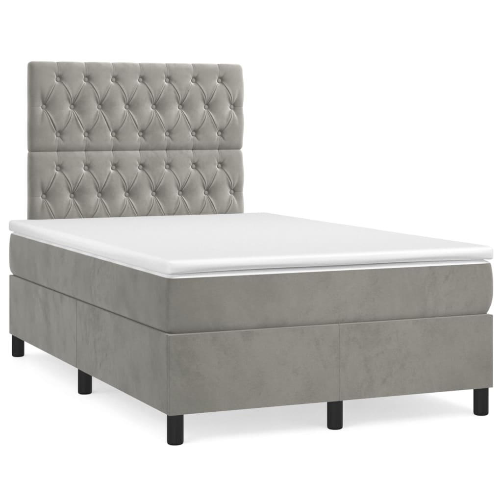 Sommier à lattes de lit avec matelas LED gris clair 120x190 cm - XIOS