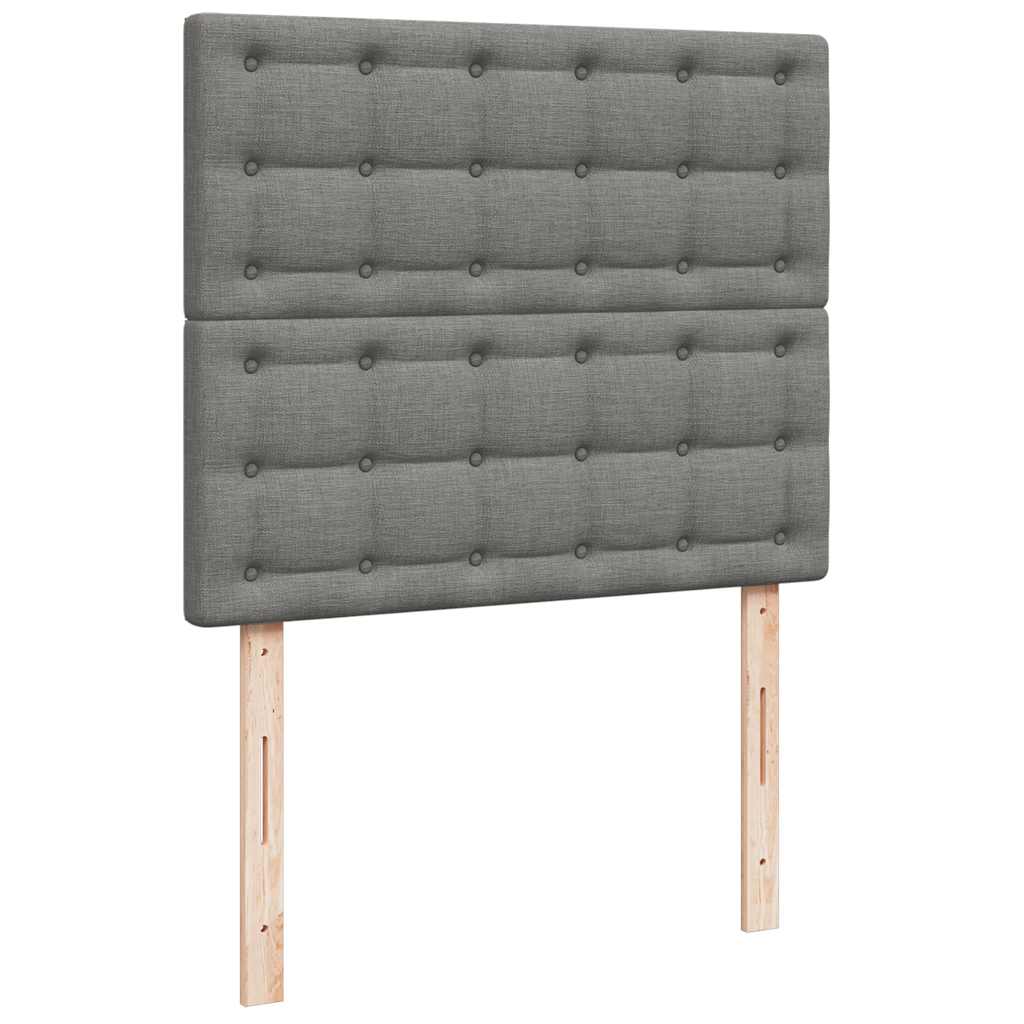 Sommier à lattes de lit avec matelas gris foncé 120x190cm tissu - XIOS