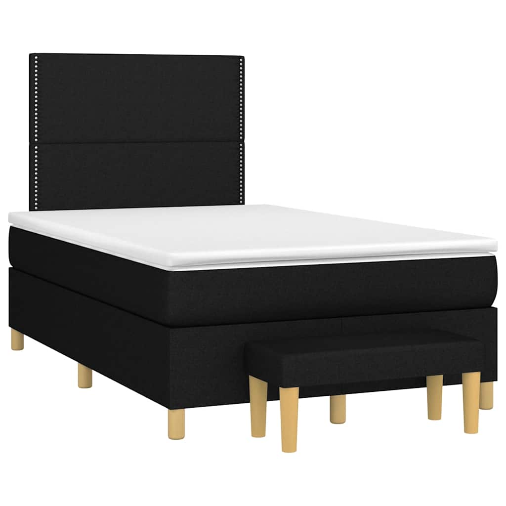 Sommier à lattes de lit avec matelas noir 120x190 cm tissu - XIOS