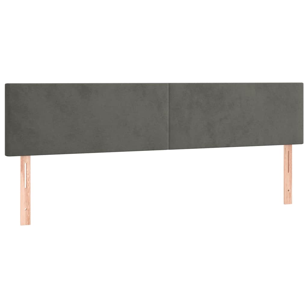 Sommier à lattes de lit et matelas gris foncé 120x190cm velours - XIOS