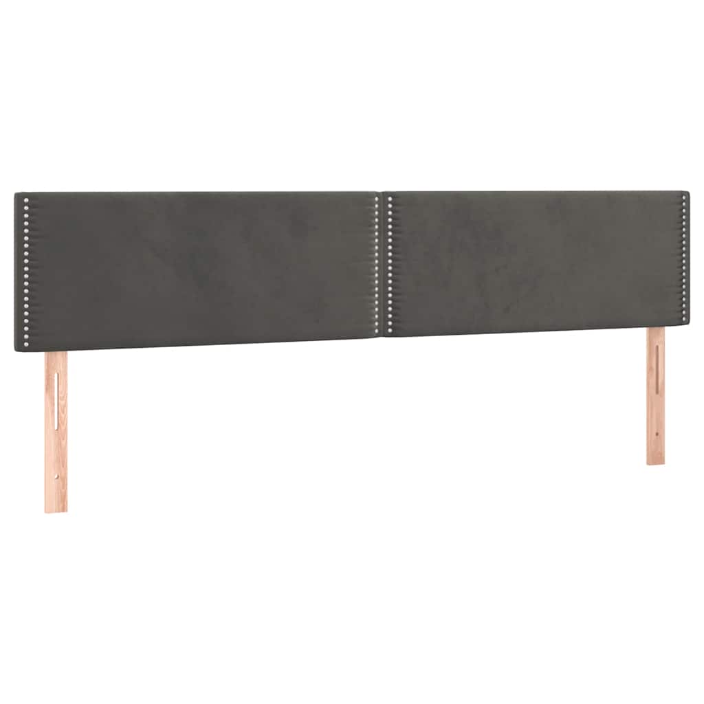 Sommier à lattes de lit et matelas gris foncé 120x190cm velours - XIOS