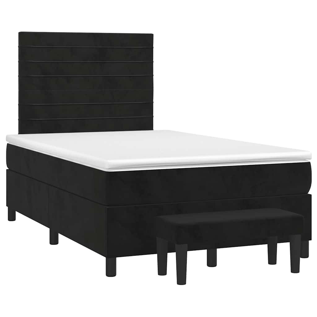 Sommier à lattes de lit avec matelas noir 120x190 cm velours - XIOS