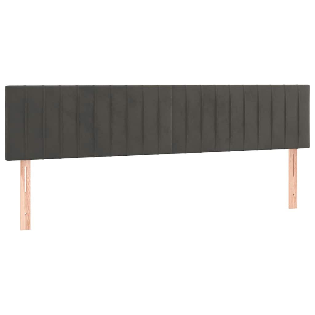 Sommier à lattes de lit et matelas gris foncé 120x190cm velours - XIOS