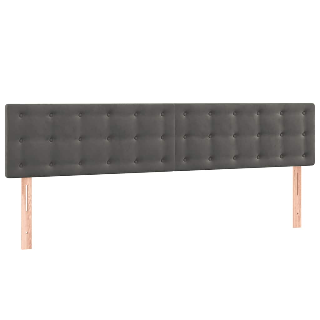 Sommier à lattes de lit et matelas gris foncé 120x190cm velours - XIOS