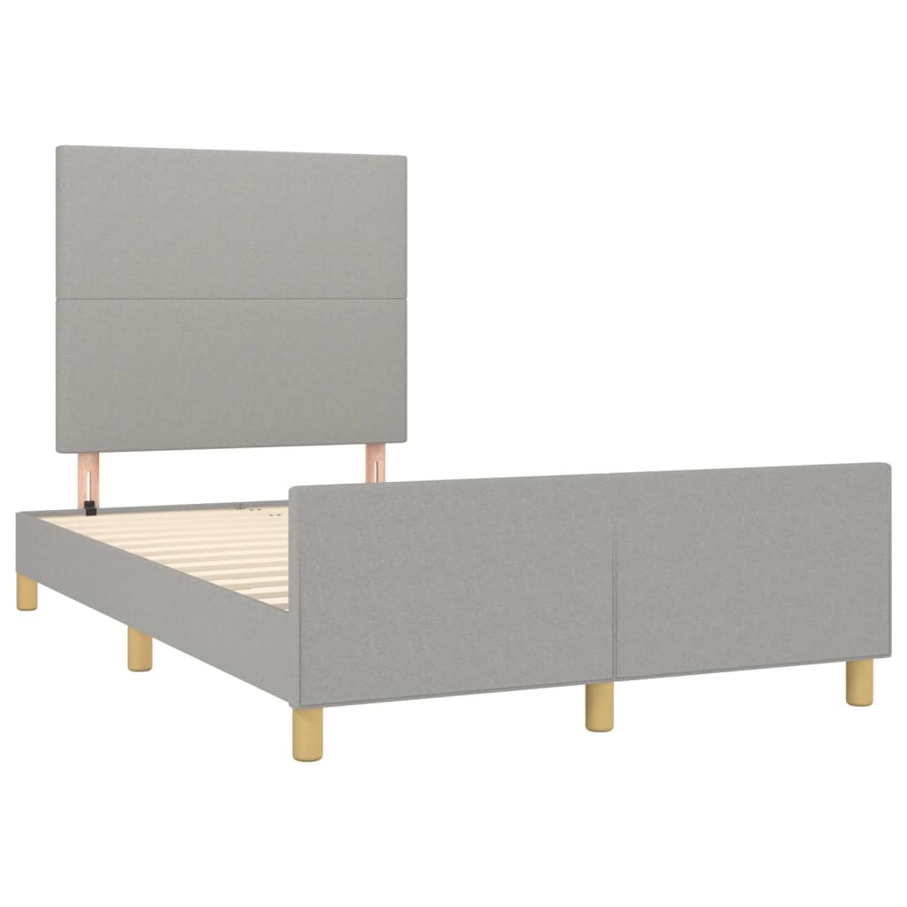Cadre de lit sans matelas gris clair 120x190 cm tissu - XIOS