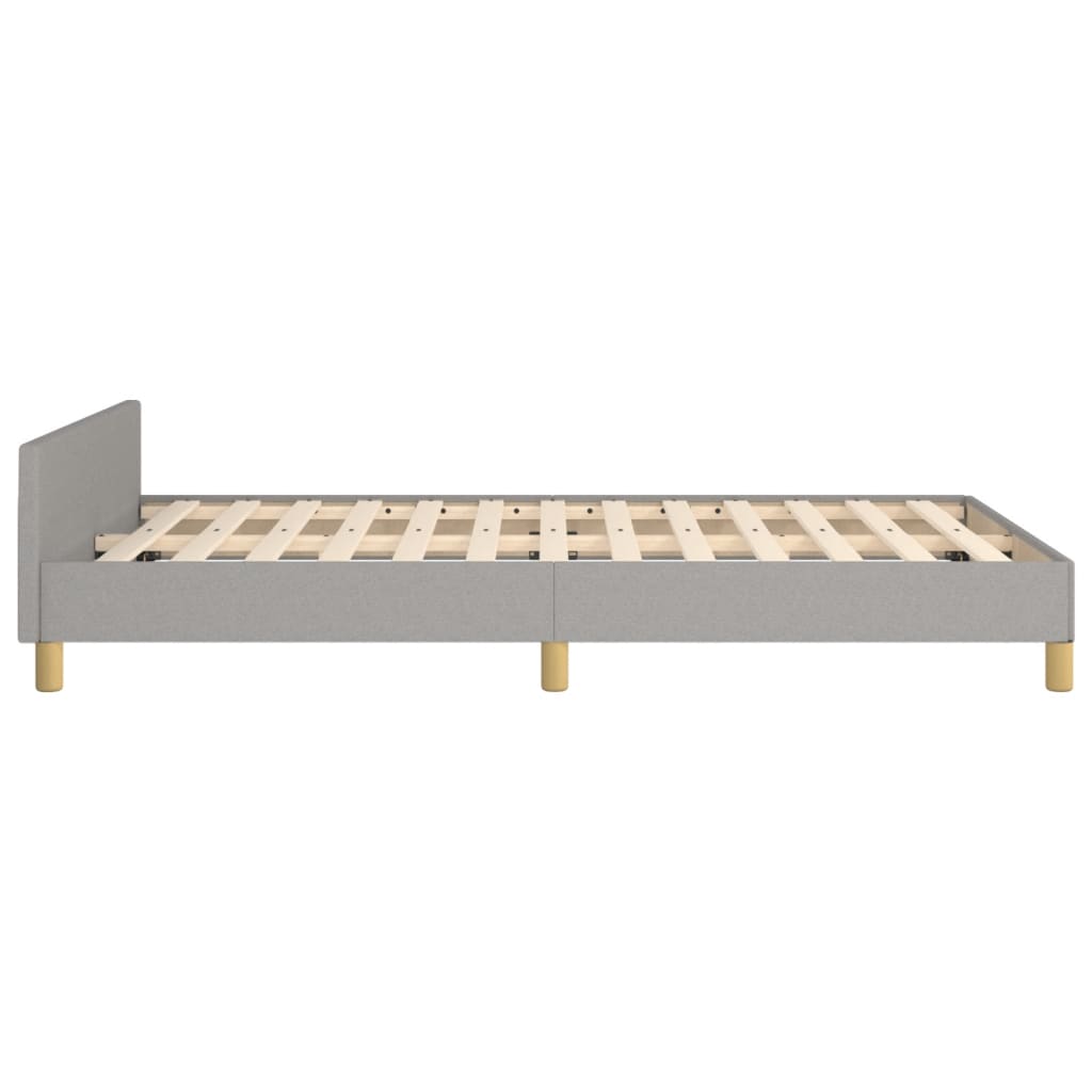Cadre de lit sans matelas gris clair 120x190 cm tissu - XIOS