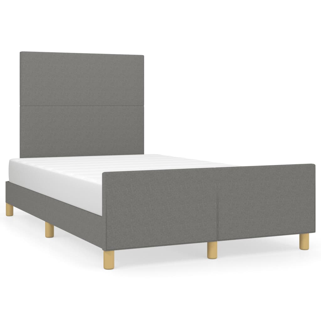 Cadre de lit sans matelas gris foncé 120x190 cm tissu - XIOS