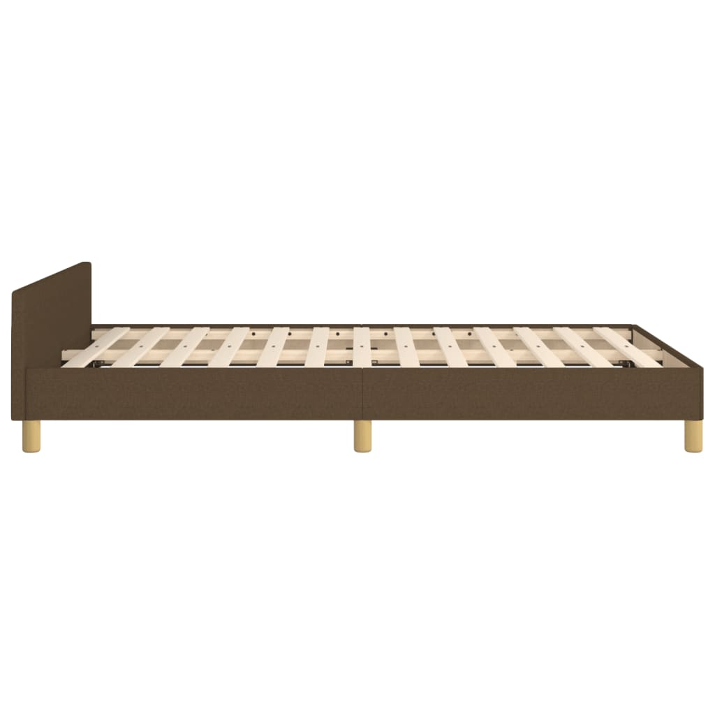 Cadre de lit sans matelas marron foncé 120x190 cm tissu - XIOS