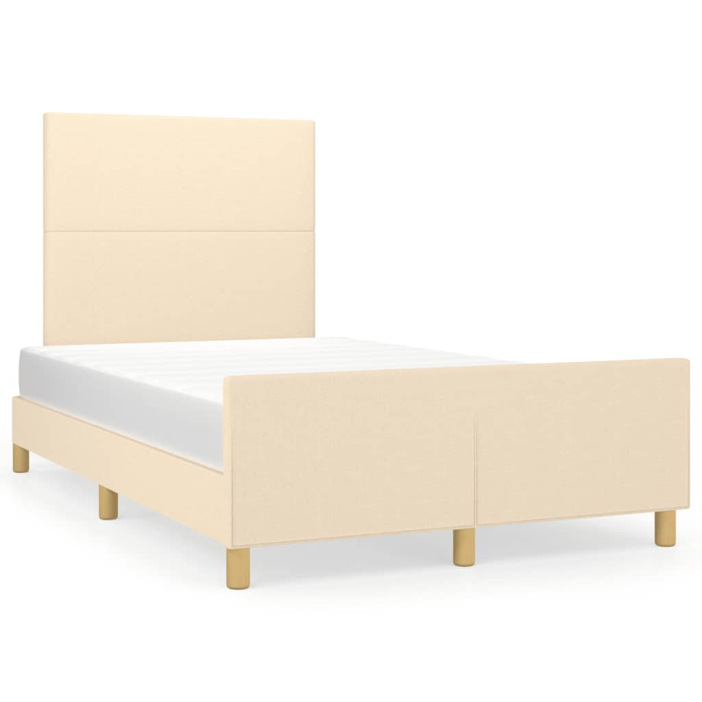 Cadre de lit sans matelas crème 120x190 cm tissu - XIOS