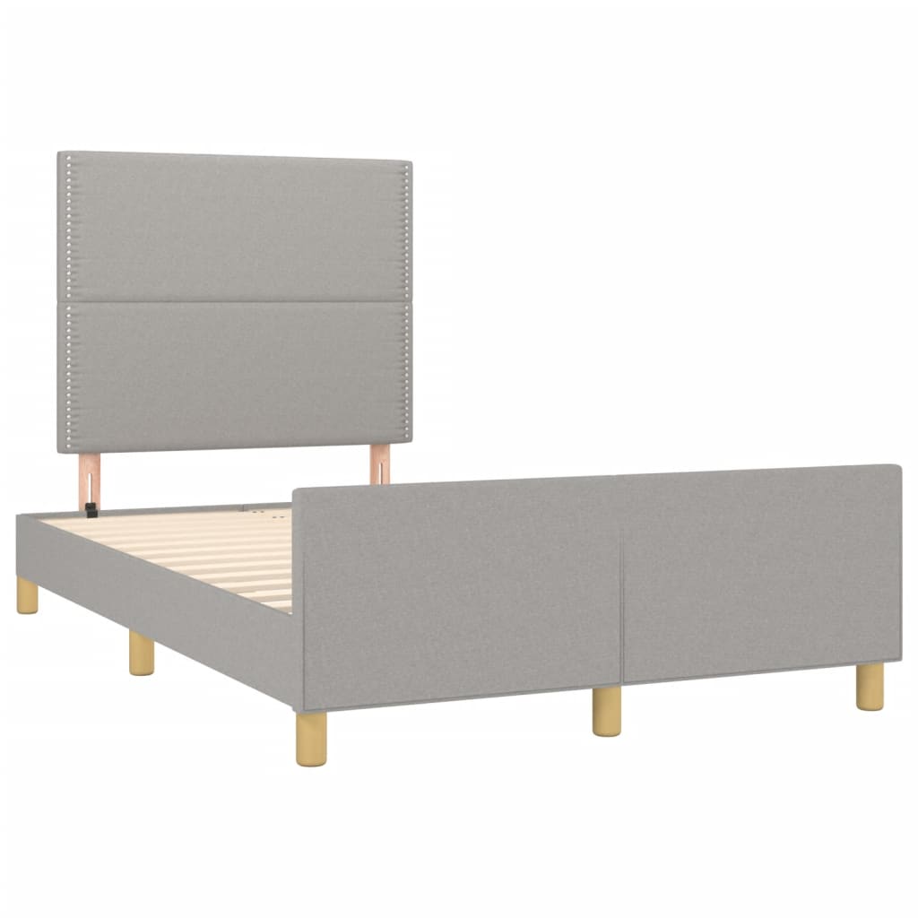 Cadre de lit sans matelas gris clair 120x190 cm tissu - XIOS