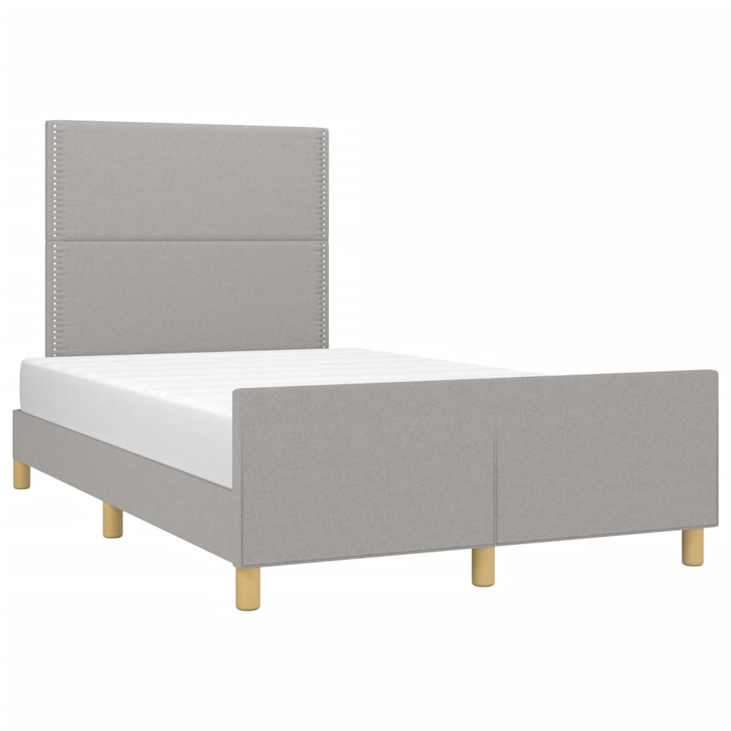 Cadre de lit sans matelas gris clair 120x190 cm tissu - XIOS