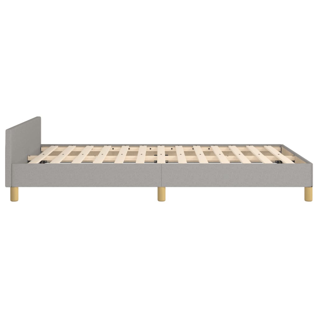 Cadre de lit sans matelas gris clair 120x190 cm tissu - XIOS