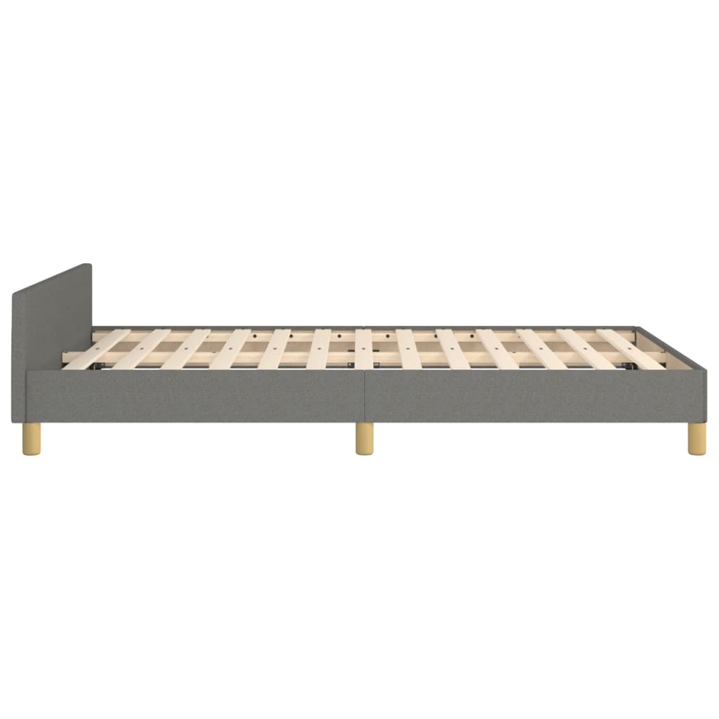 Cadre de lit sans matelas gris foncé 120x190 cm tissu - XIOS