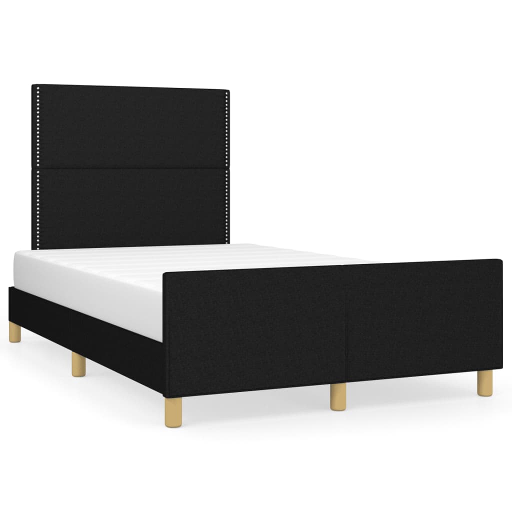 Cadre de lit sans matelas noir 120x190 cm tissu - XIOS
