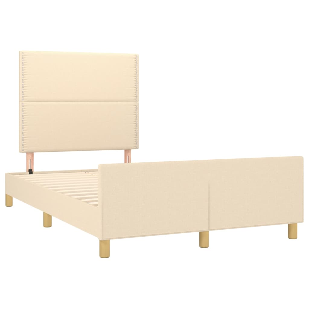 Cadre de lit sans matelas crème 120x190 cm tissu - XIOS