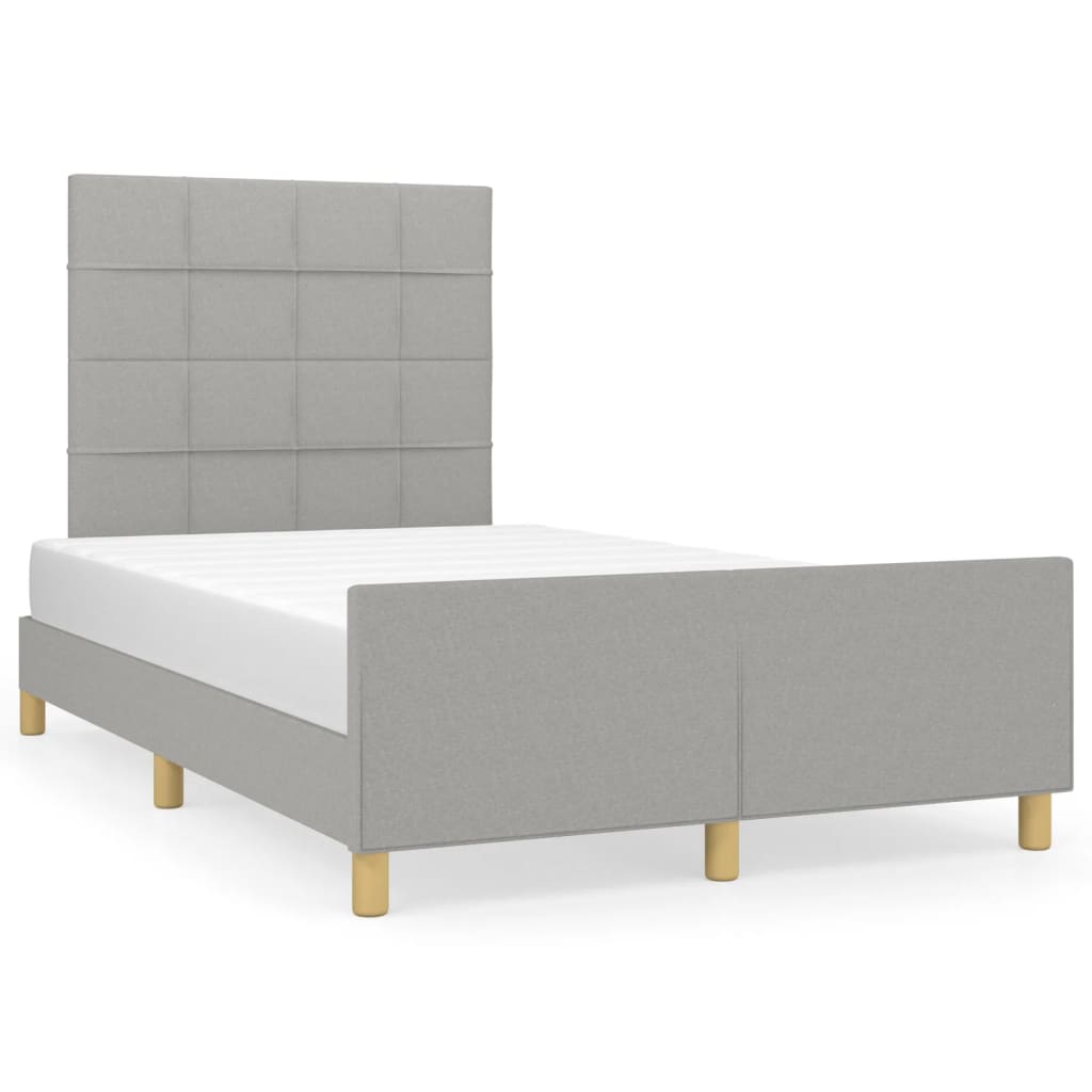 Cadre de lit sans matelas gris clair 120x190 cm tissu - XIOS