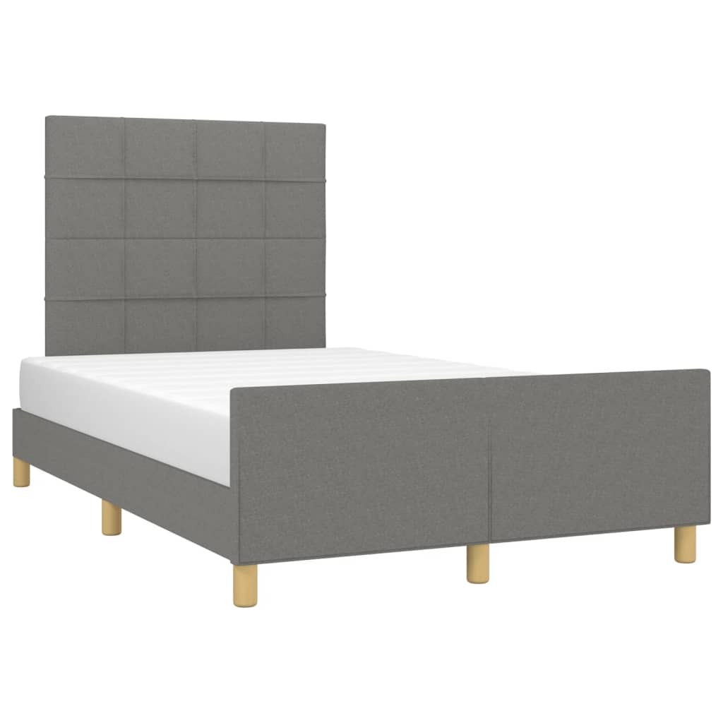 Cadre de lit sans matelas gris foncé 120x190 cm tissu - XIOS