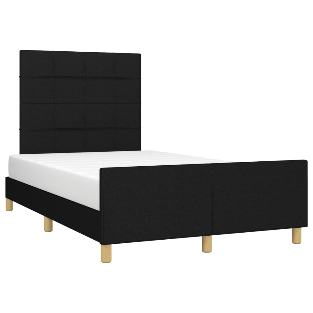Cadre de lit sans matelas noir 120x190 cm tissu - XIOS