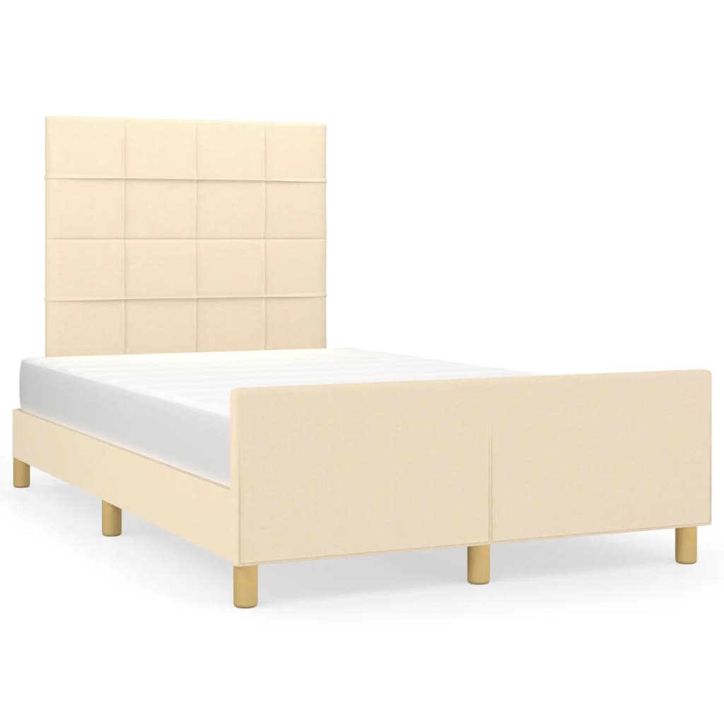 Cadre de lit sans matelas crème 120x190 cm tissu - XIOS