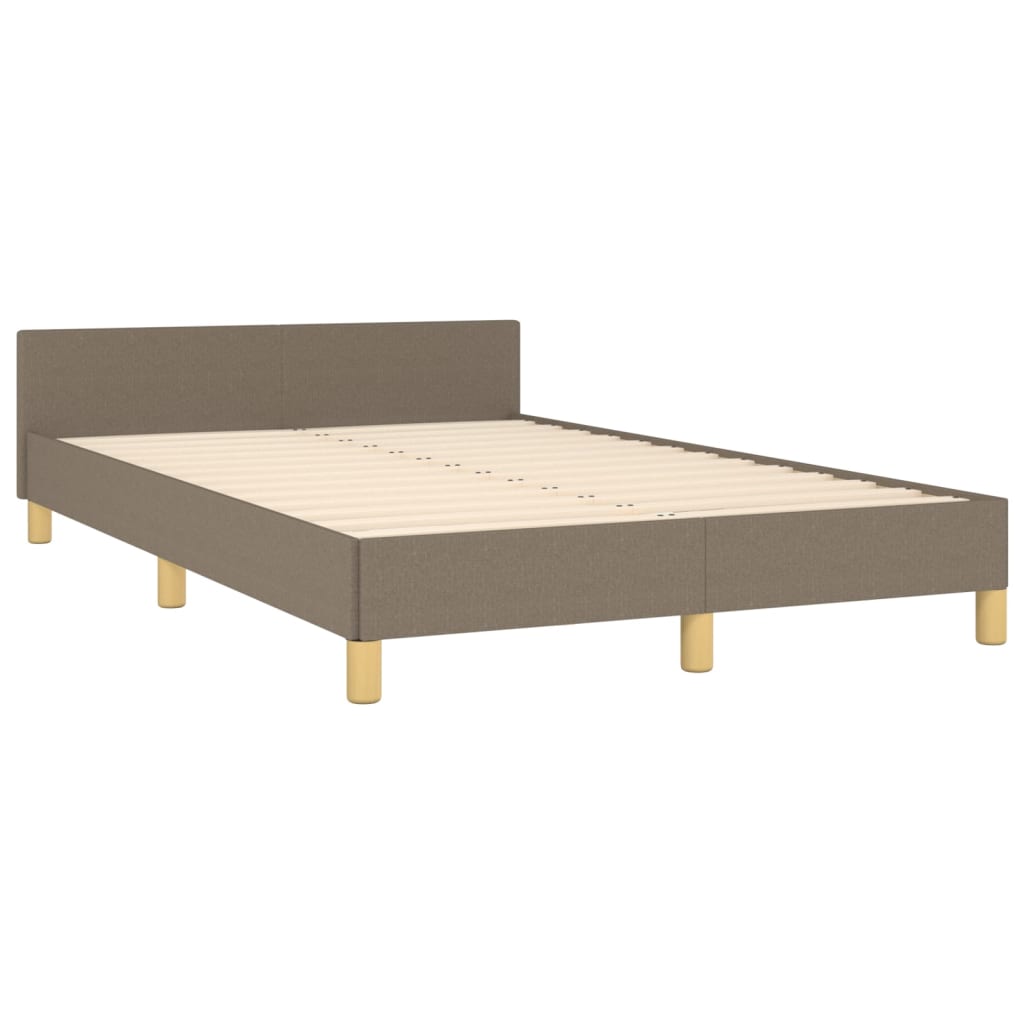 Cadre de lit sans matelas taupe 120x190 cm tissu - XIOS