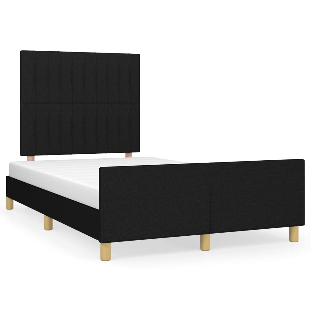Cadre de lit sans matelas noir 120x190 cm tissu - XIOS